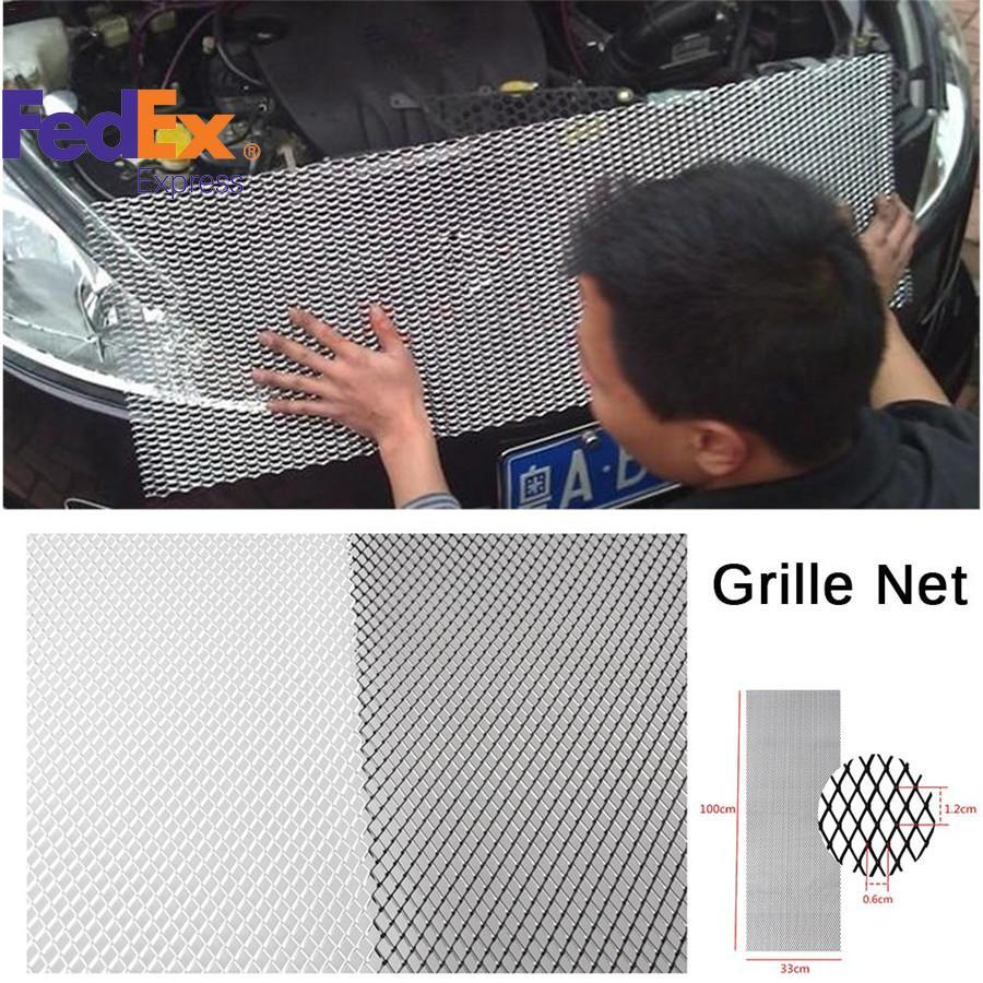 1x Universal Car Tuning Grill Silver Rhombus Aluminium Racing Mesh Vent 100¡Á33cm