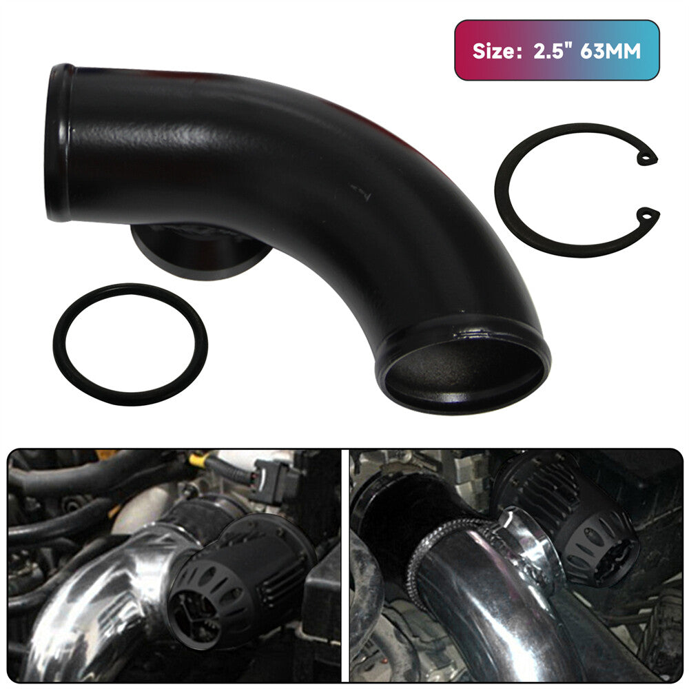 90 degree 2.5 63mm SSQV SQV Blow Off Valve Adapter BOV Turbo Aluminum Pipe BK