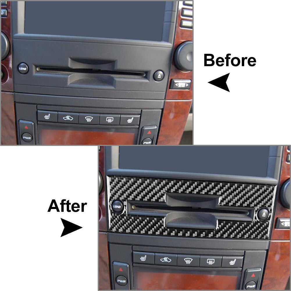 Carbon Fiber Radio CD Player Panel Cover Trim for Cadillac CTS 2003-2007 2006