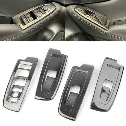 4x Interior Window Switch Panel Tirm for Subaru Forester 2019-20 Black Titanium