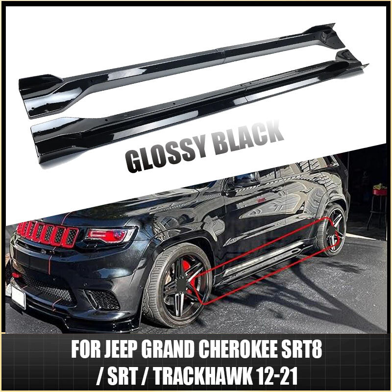 for Jeep Grand Cherokee SRT8 / SRT / Trackhawk 12-21 Matte Side Skirt Extension
