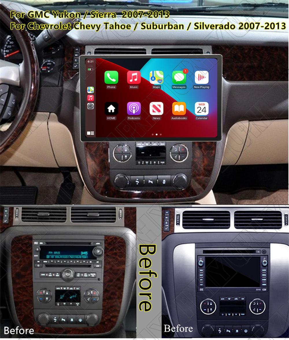 13.3 Stereo Radio GPS Nav Head Unit FM For Chevy Tahoe Suburban Silverado 07-13