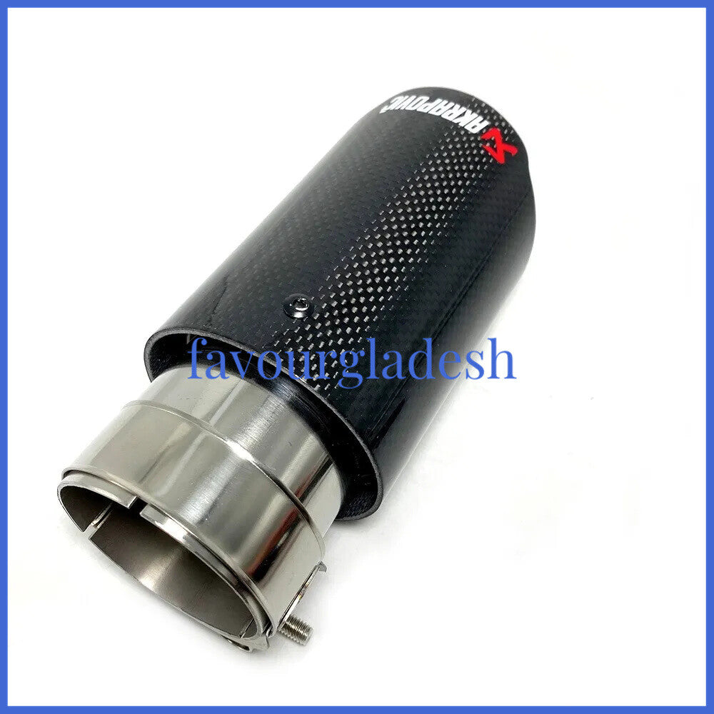 1 X IN 2.4 60MM OUT: 3.0 76MM Akrapovic Glossy Carbon Fiber Pipe Exhaust Tip