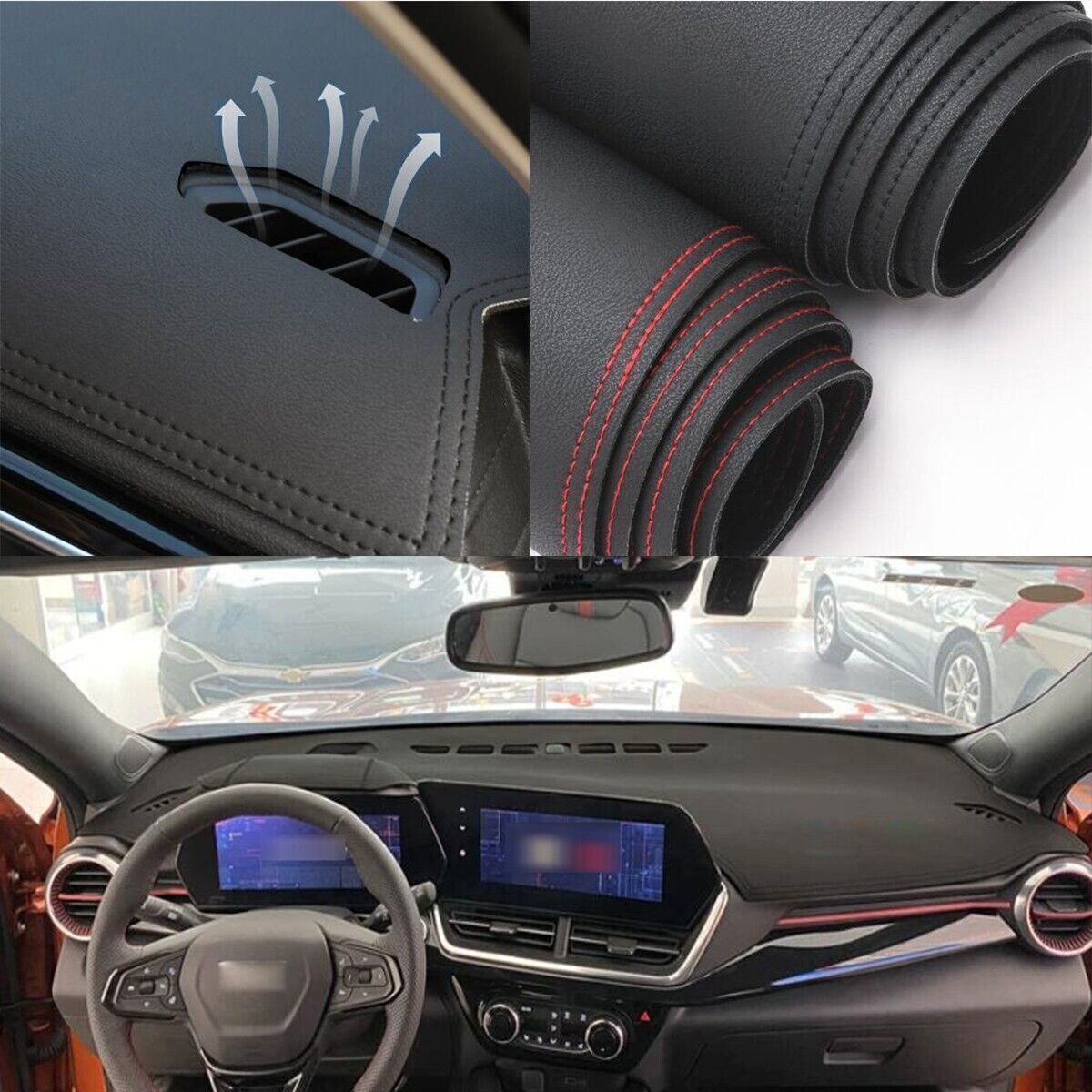 1PCS PU leather Dashboard Dash Mat Non-slip DashMat Pad for Chevrolet Trax 2023+