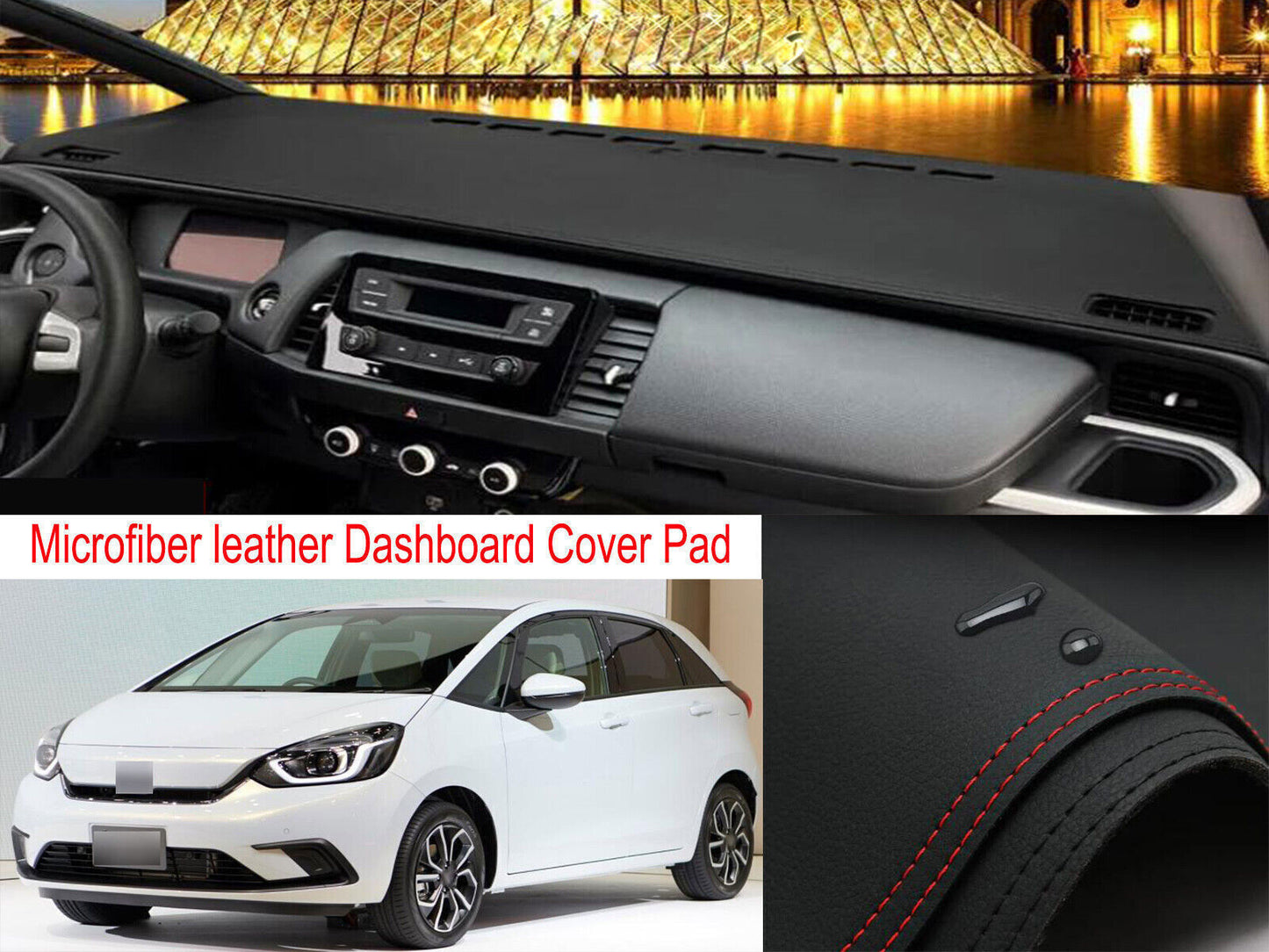 PU leather Dashboard Dash Mat Non-slip DashMat Shade Pad for Honda Fit 2020-2021