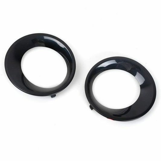 1 pair of black fog light cover base coats for BMW X3 E83 LCI 2007-2010, with barbecue grill trim.