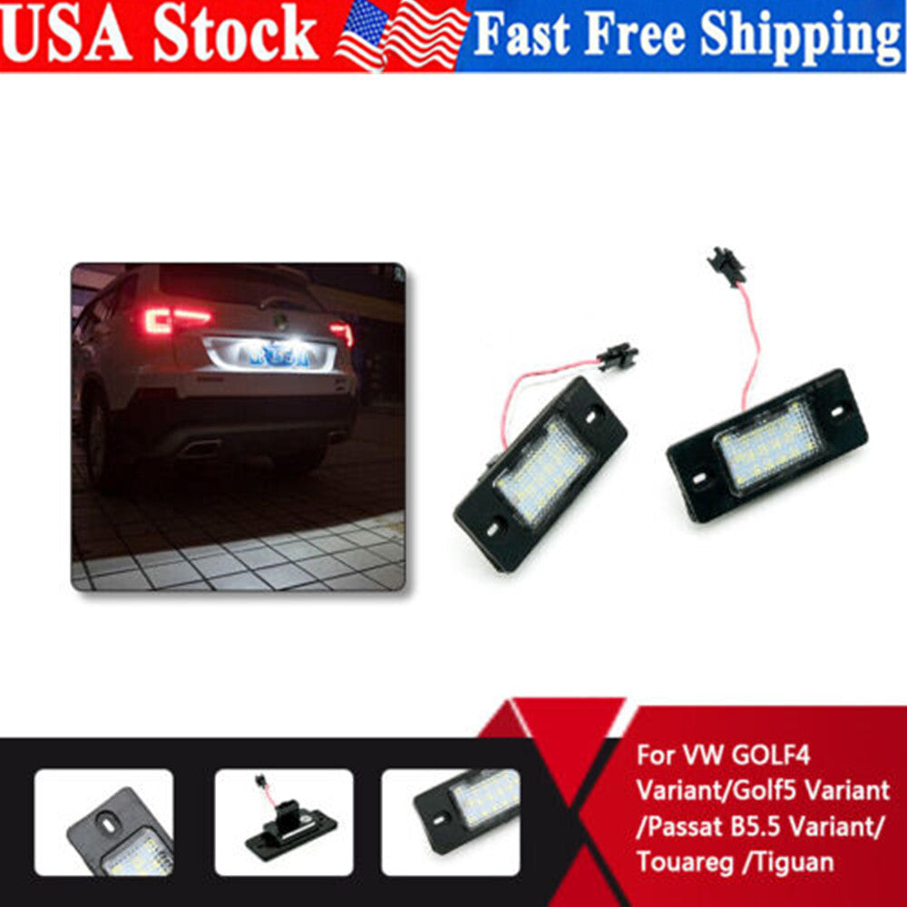2x LED Number License Plate Lights Lamp for Porsche for Cayenne 2002-2010 for VW GOLF4