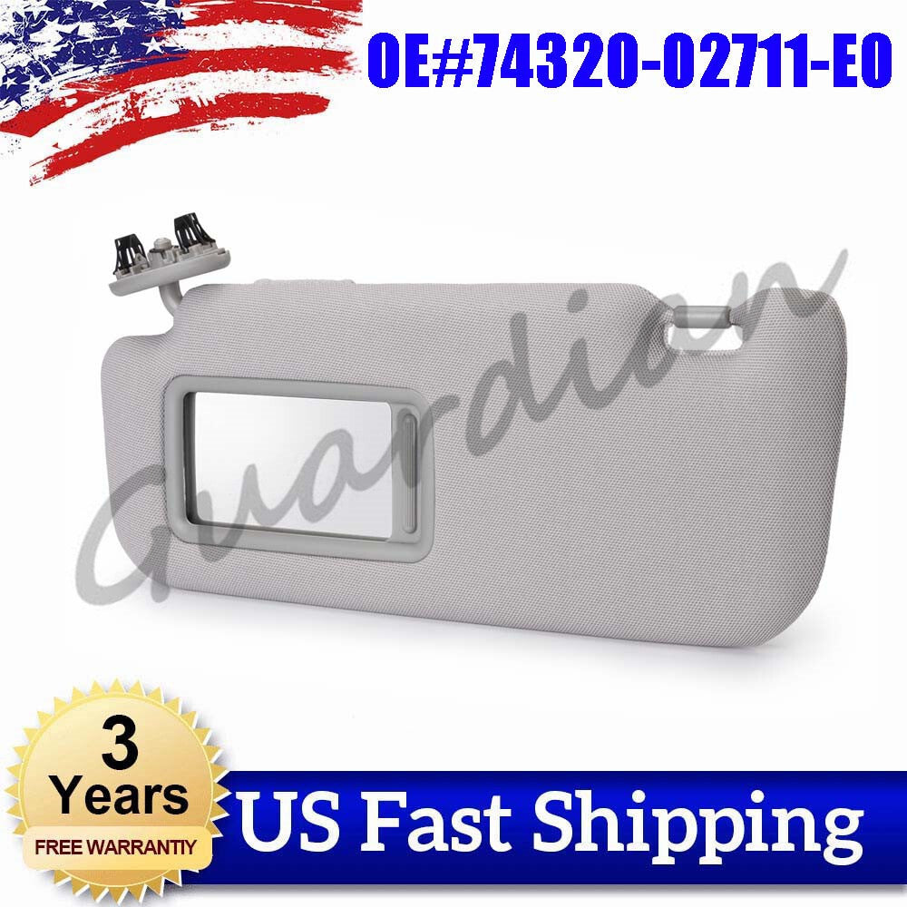Grey Left Driver Side Sun Visor 74320-02711-E0 for Toyota for Corolla 2009-13 10 11
