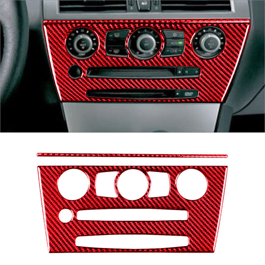Red Carbon Fiber Cimate Console Cover Trim for BMW 6Series E63 E64 2004-2007