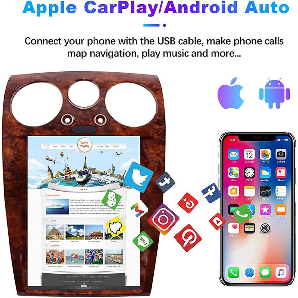 for Bentley GT Flying Spur Android Radio for Tesla Style screen GPS navi