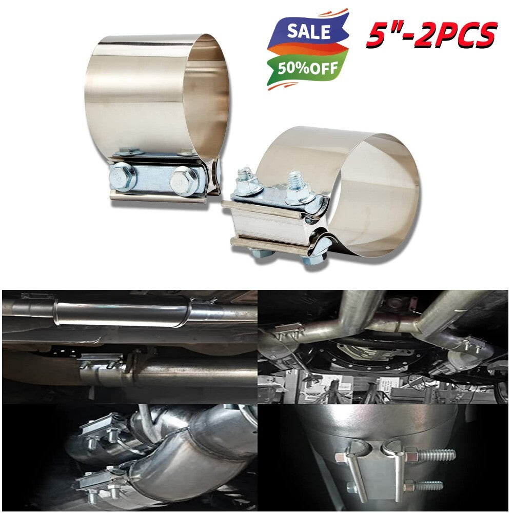 5-inch Butt connector exhaust clamp exhaust pipe muffler end connection leak-