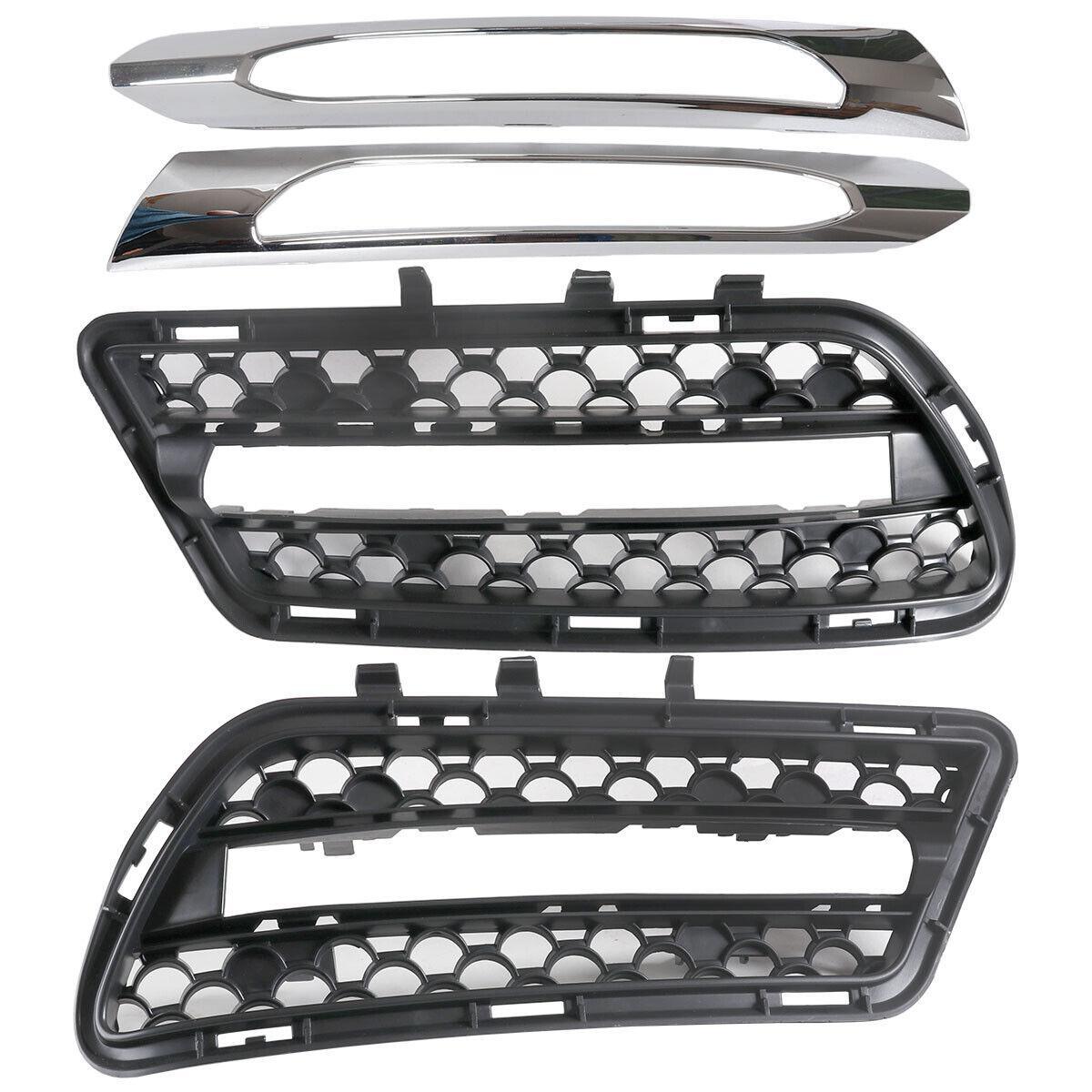 Fit For 2010-2013 for Mercedes W212 E350 Left Right Fog Lamp Grille Trim Molding Kit