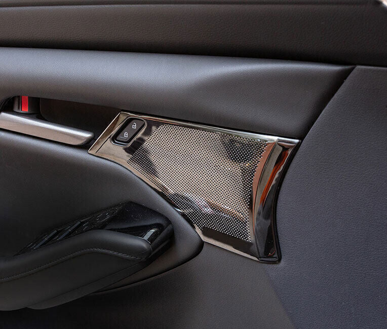 for Mazda 3 Axela 2019-23 Black Steel Inner Door Speaker Frame Horn Cover Trim