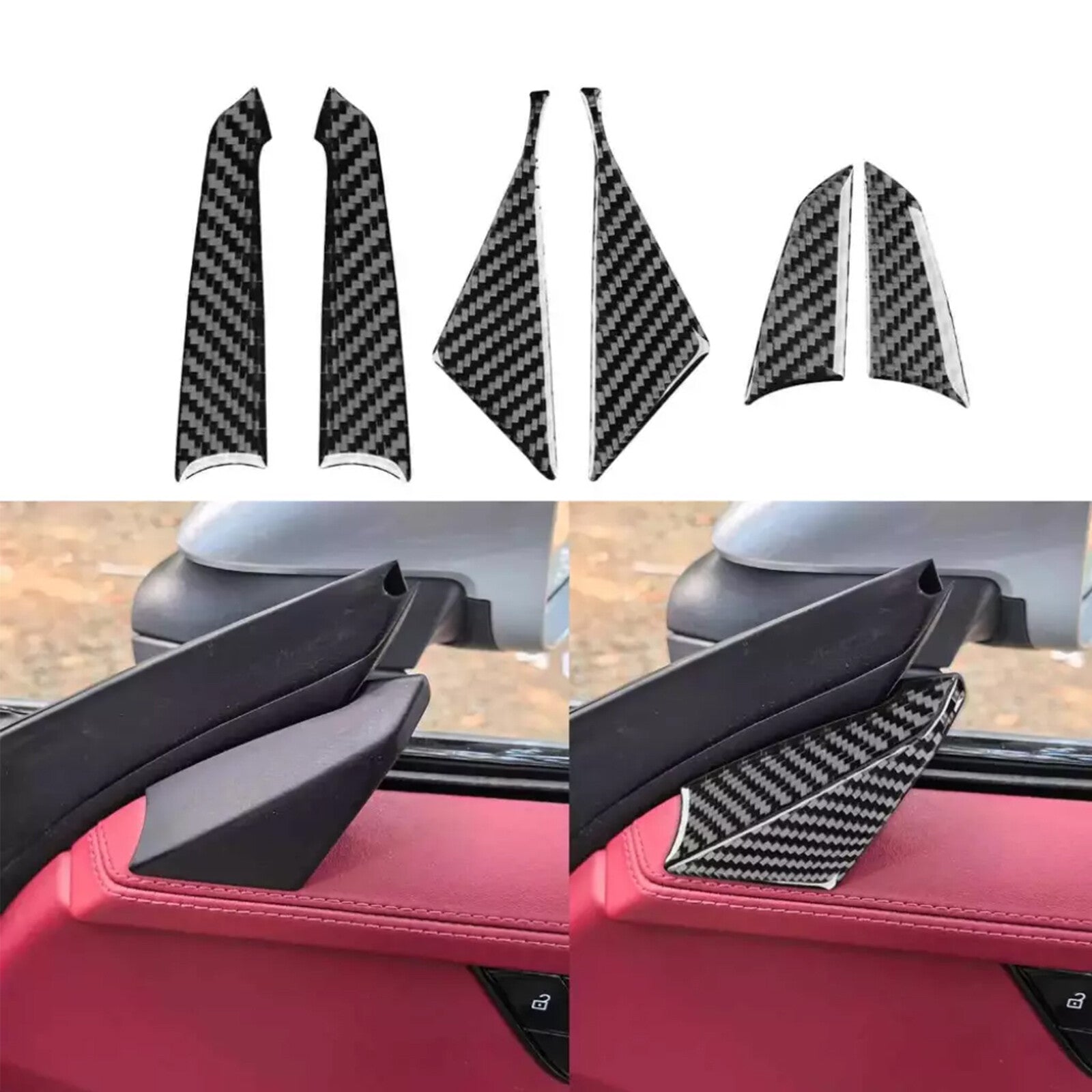 for Porsche 911 992 2019-2023 Soft Carbon Fiber Interior A Pillar Panel Trim