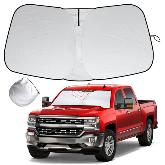 For 14-19 for Chevy Silverado Cab Front Windshield Sun Shade Foldable Block UV Cover