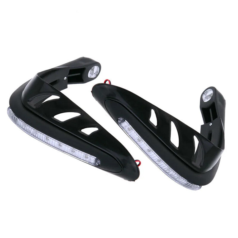2Pcs Motorcycle White Turn Signal LED light Handguard Protector Windproof Cover