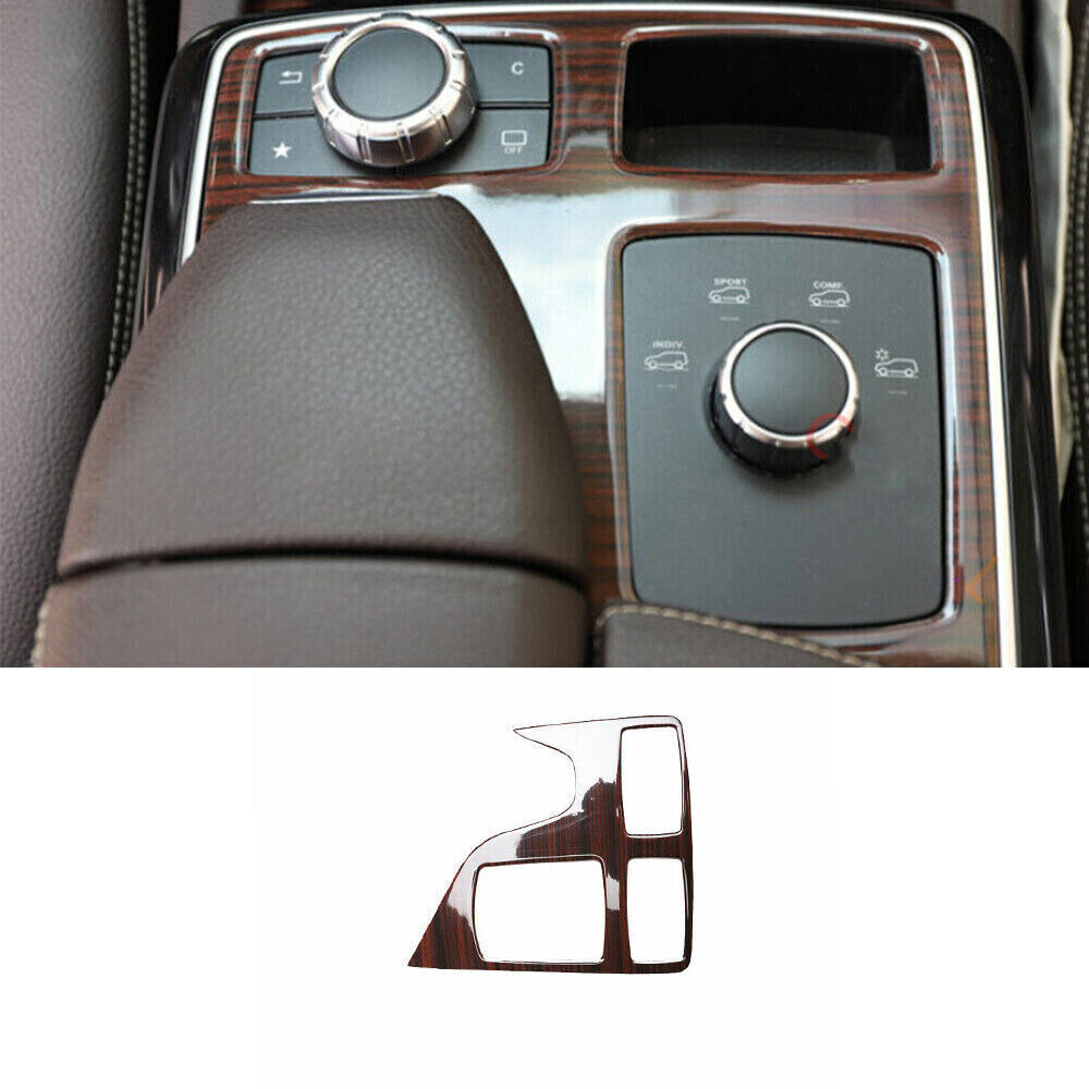 for Benz GLE GLS 16-2019 Brown Wood Grain Central Console Gear Shift Panel Trim