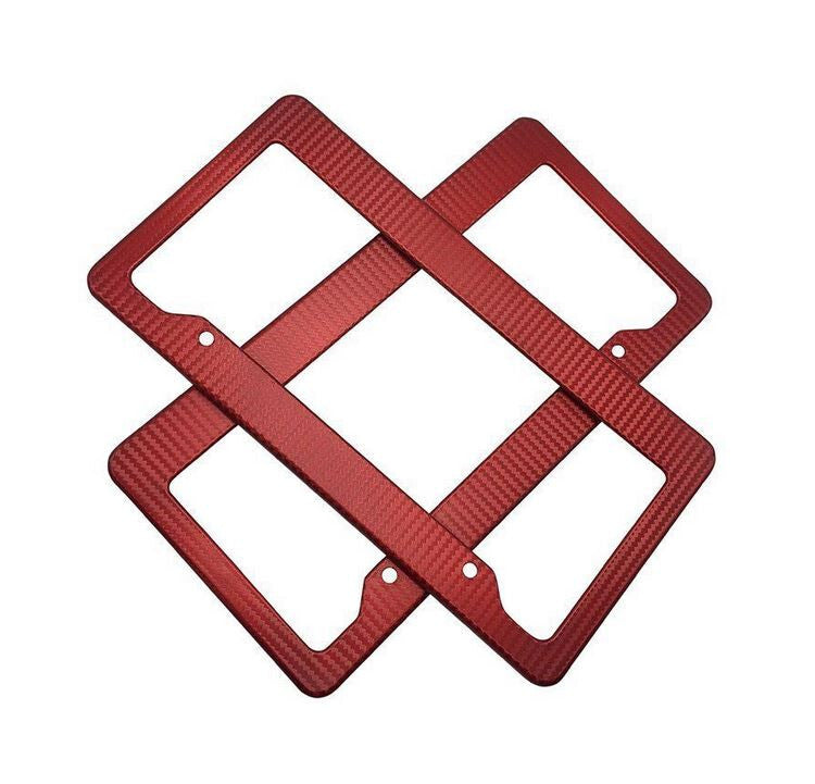 Car license plate cover, frame cover, rear trunk boot, red carbon fiber, suitable for Mitsubishi .