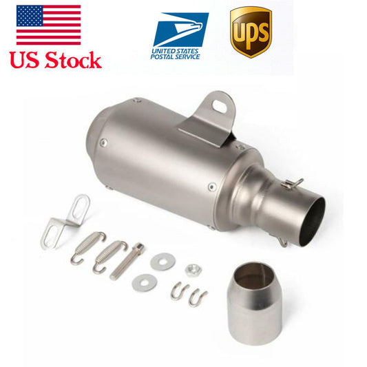 Stainless Steel 38-51mm Universal Motorcycle Short Exhaust Muffler Pipe Slip On