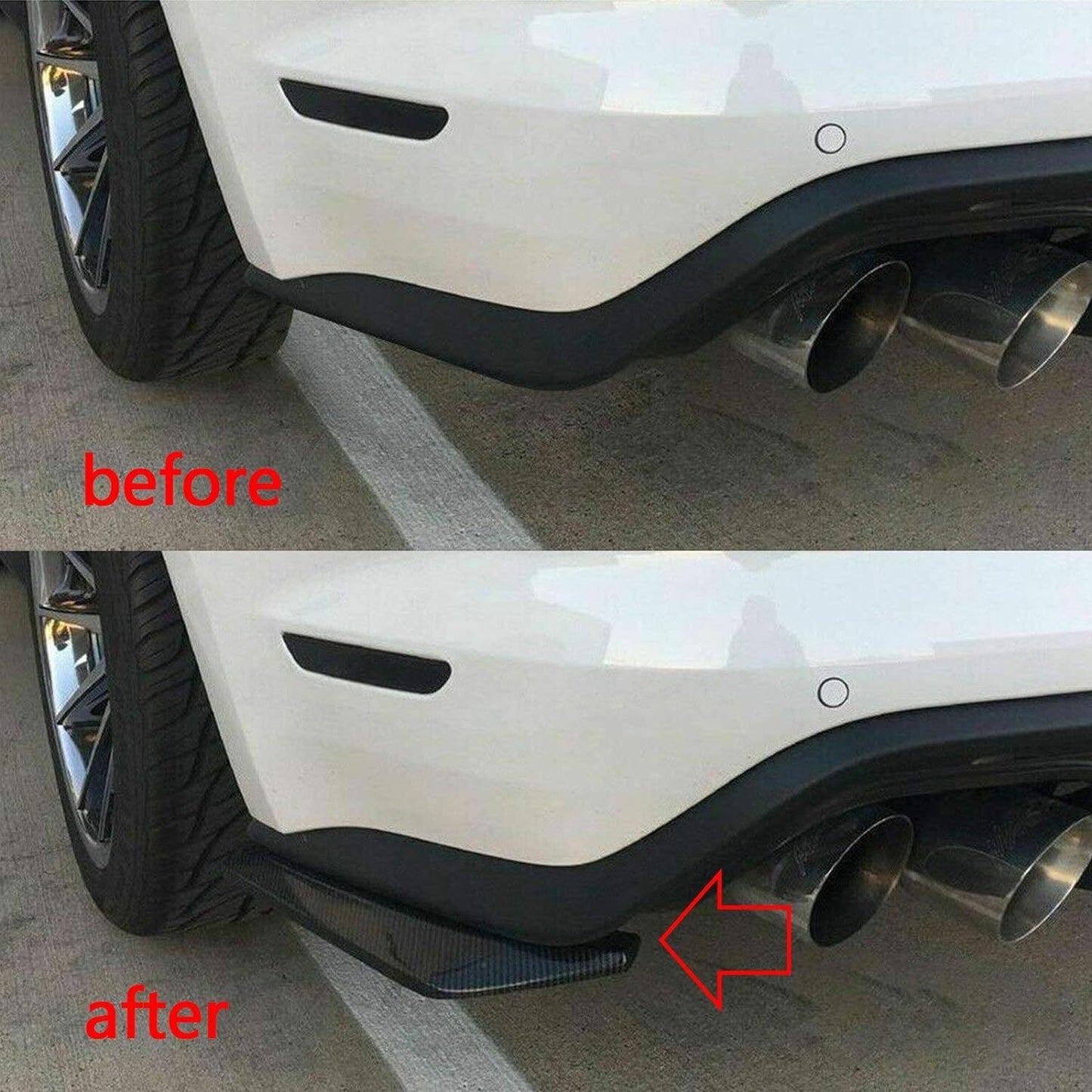 2x for Mitsubishi Accessories Car Rear Bumper Lip Diffuser Splitter Canard Black