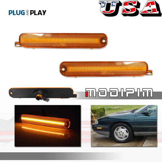 Two front-mounted amber LED lights are available for the 95-01 for Chevrolet Lumina and the 95-99 Monte Carlo.