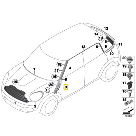Side Carrier Turn Signal for MINI R60 R61 2015