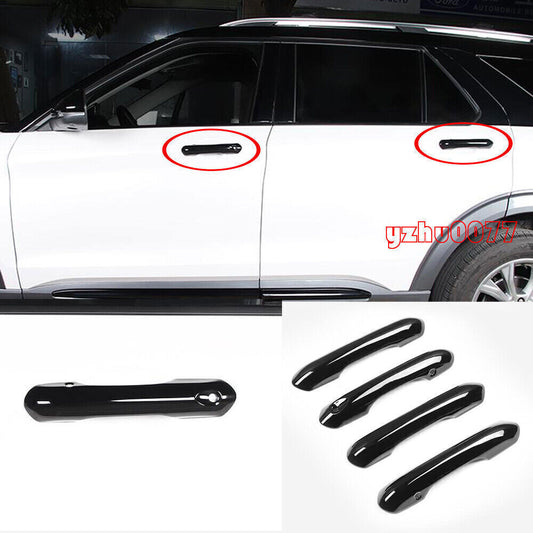 glossy black Car Door Handles Cover Trim Accessories for Ford Explorer 2020-2023