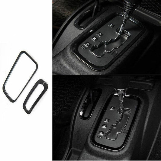 for Jeep for Wrangler JK 2011-2017 Black Console Gear Shift Frame Cover Trim 2PCS