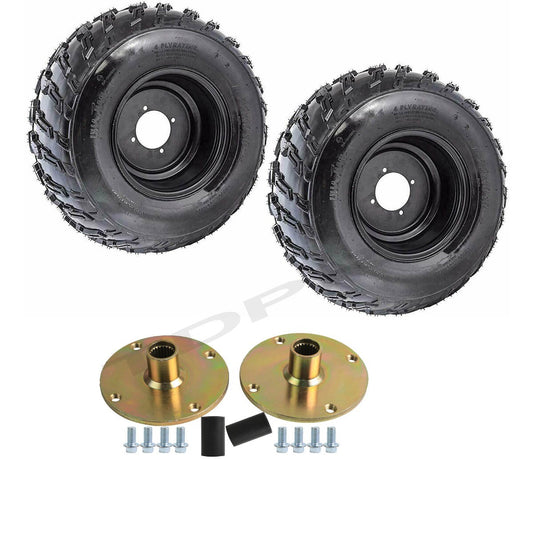 A pair of 22x10-10 tires, 4-lug rims + rear axle hub, ATV go-kart four-wheel for golf cart