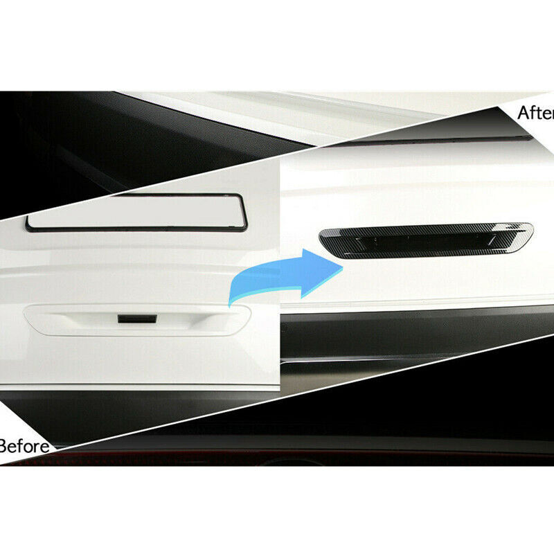 Carbon fiber rear door and trunk handle cup cover trim for Kia Fiesta 2021 and 2022.