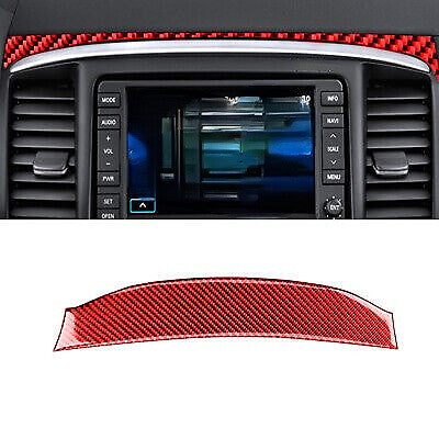 Red Carbon Fiber Navigation Upper Cover Trim Fit for Mitsubishi Lancer 2008-15