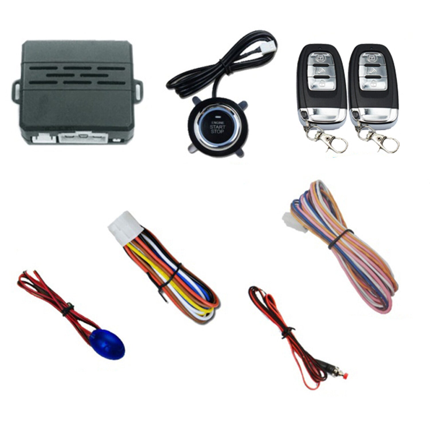 Universal Car Alarm Remote Start Keyless Push Start System For 12V Car