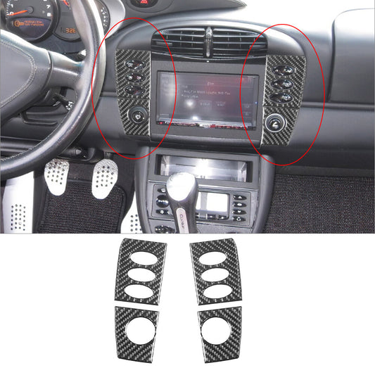 4x for Porsche Boxster/996 Carbon Fiber Radio Console Side Cover Trim 1998-2004
