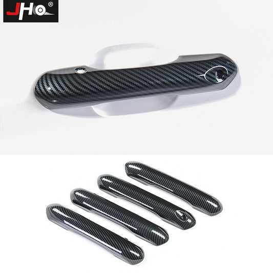 Carbon Fiber Car Door Handles Molding Cover Trim Decor for Ford Explorer 2020
