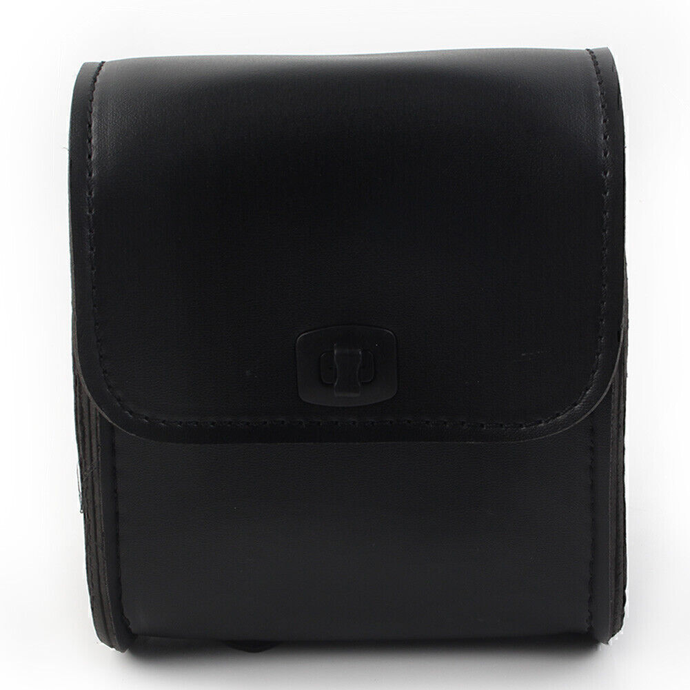 1x Motorcycle Saddle Luggage Pu Leather Side Tool Bag Storage Universal Black