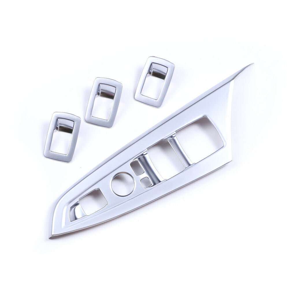 4¡ÁSilver ABS Door Window Lift Switch Button Trim for BMW X3 F25 X4 F26 2014-2017