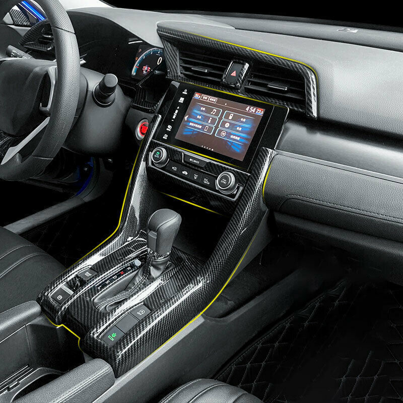 Middle Air Outlet Vent Cover Trim 1 for Honda for Civic 10th 2016-2021 Carbon Fiber