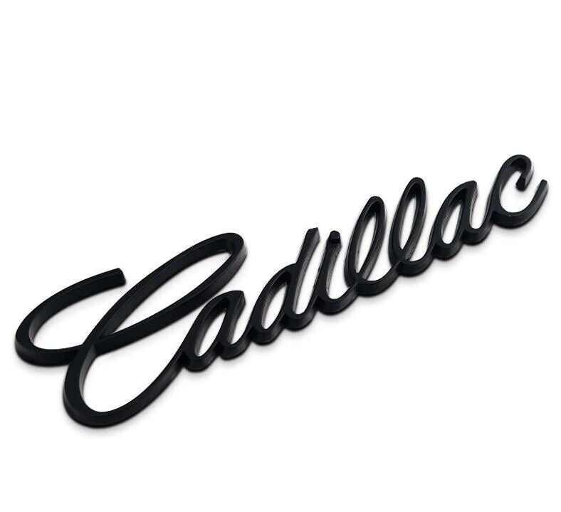 2-Piece Fitting for Cadillac Car Trunk Badge Boot Badge Metal Sticker Lettering Black