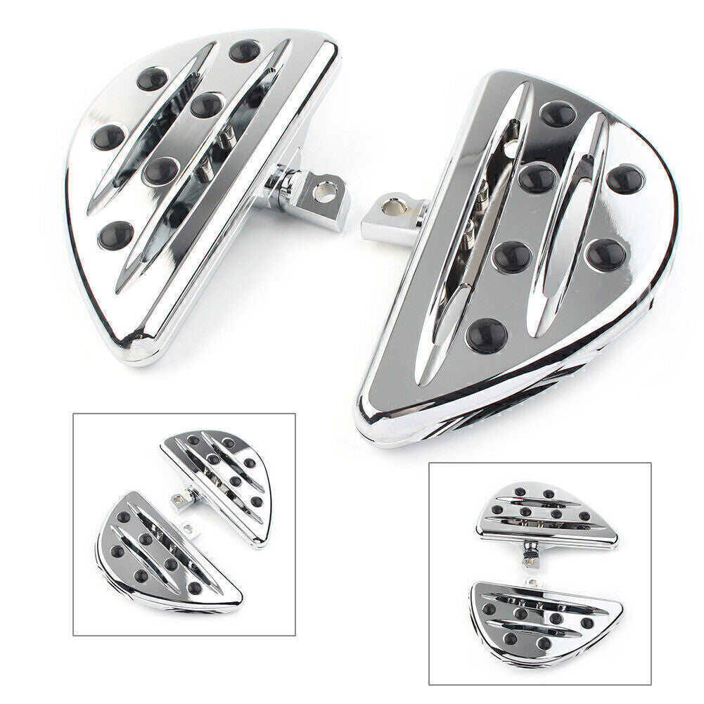 2x Chrome Motorcycle Footrest Rest Foot Pegs Pedal for Harley Touring FLT FLH