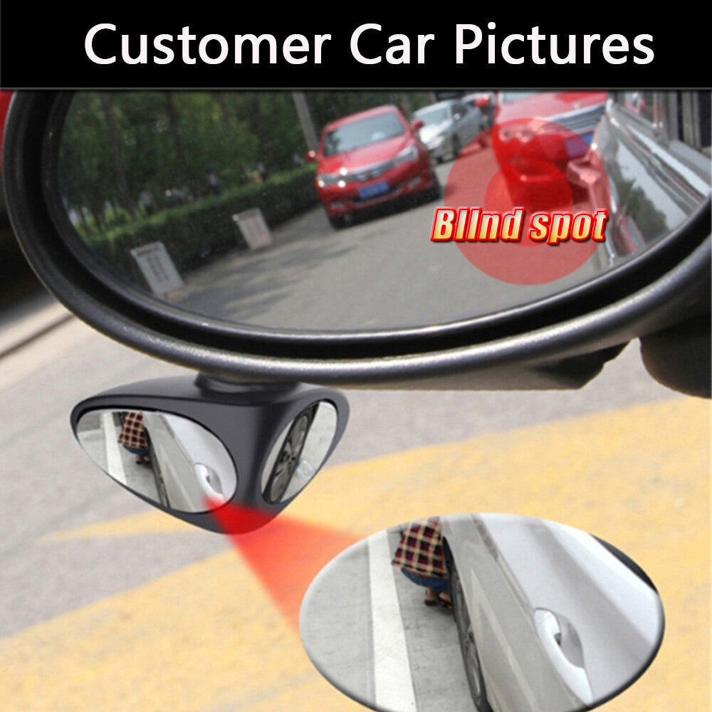 Car Blind Spot Convex Mirror 360¡ã Adjustable Rear View Parking Mirror HD 2-Side