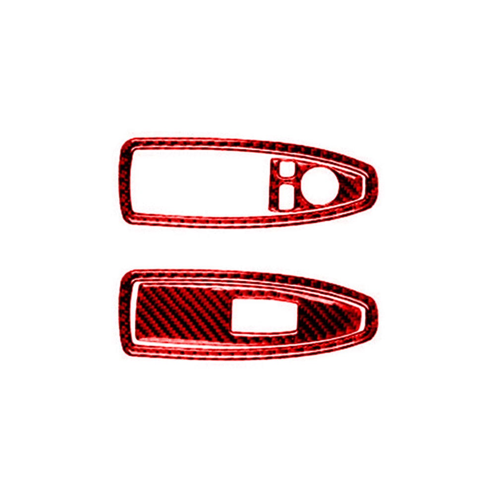 4Pcs Red Carbon Fiber Front Window Panel Cover Trim for BMW X1 F48 2016-2018