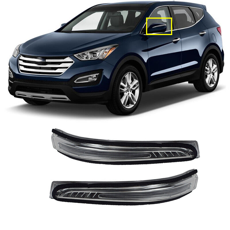 A pair of mirrored turn signals are suitable for the for Hyundai Santa Fe Sport IX45 3.0 2014-2016.