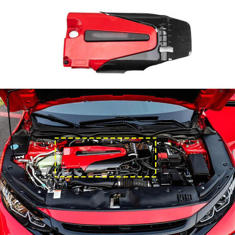 for Honda for Civic 2022-23 1.5T RedCarbon Engine Hood Cover Bonnet With Screw Trim