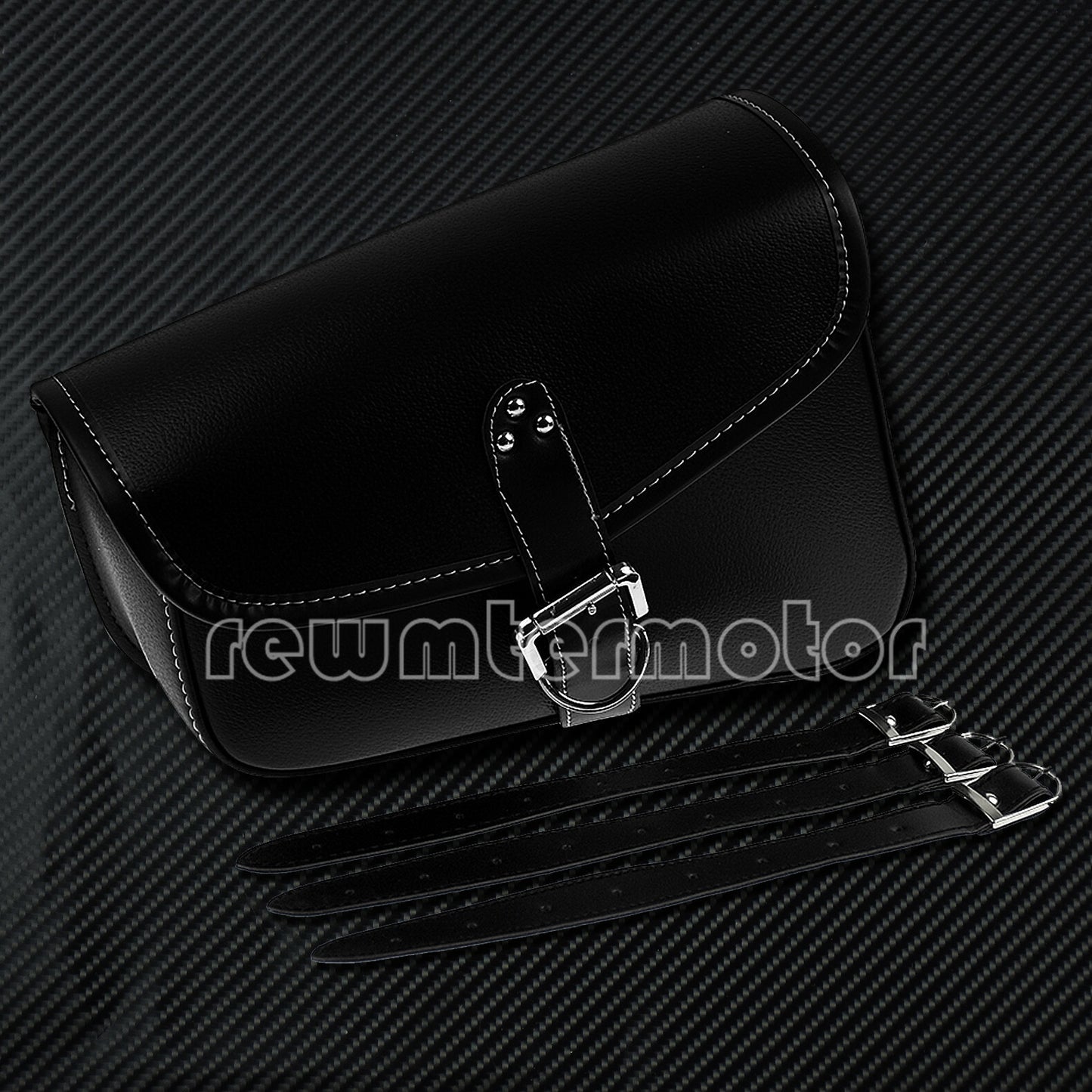 Black Left Side Saddlebag Saddle Bag Fit For Sportster XL883 XL1200 PU Leather