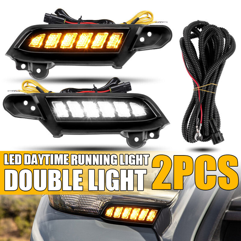 2x LED DRL Daytime Running Light With Turn Signal for Toyota Tacoma 2016-2022