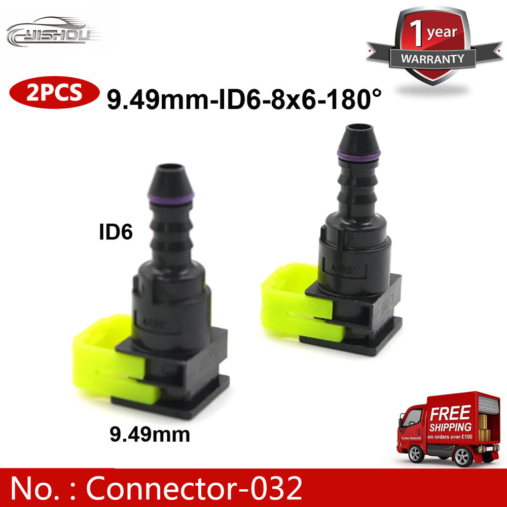 2-Piece/Bulk Fuel Line Hose Quick Release Female Connector 9.49mm ID6 8x6