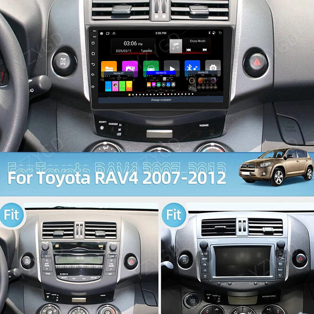 9inch Android 14 Carplay Car Radio for Toyota RAV4 2007-2012 Stereo GPS Screen