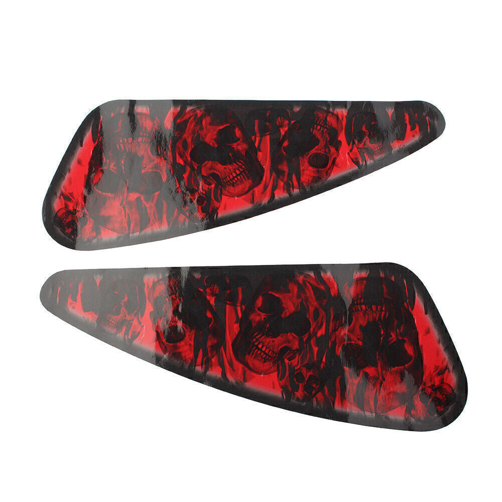 for Harley XL883 1200 2PCS Red Motorcycle 3D Decals Fuel Gas Tank Stickers trim