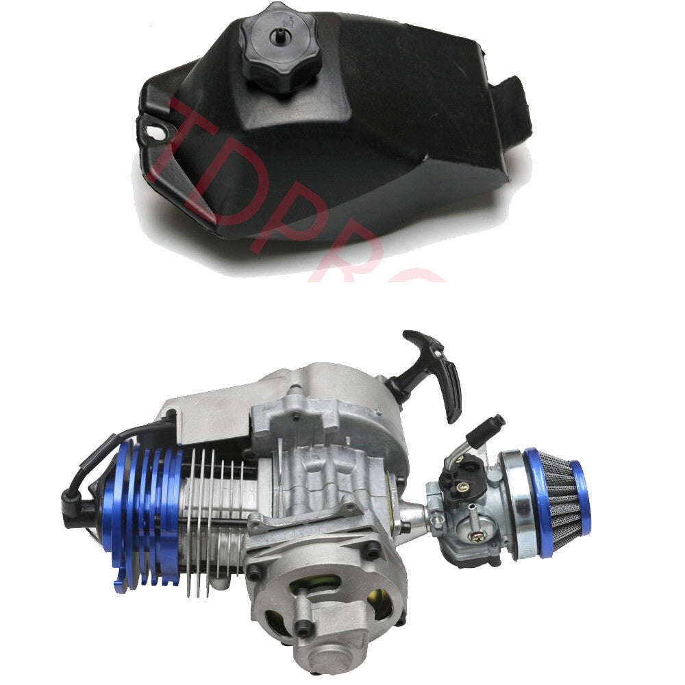 Racing 2 Stroke 49cc 50cc Engine Motor + Fuel Tank Scooter Pocket Dirt for Mini Bike