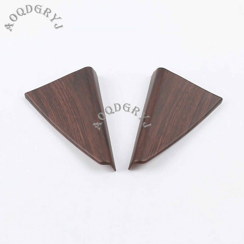 Wood Grain Interior Front Triangle Window Cover Trim for Toyota Prado 2010-2021
